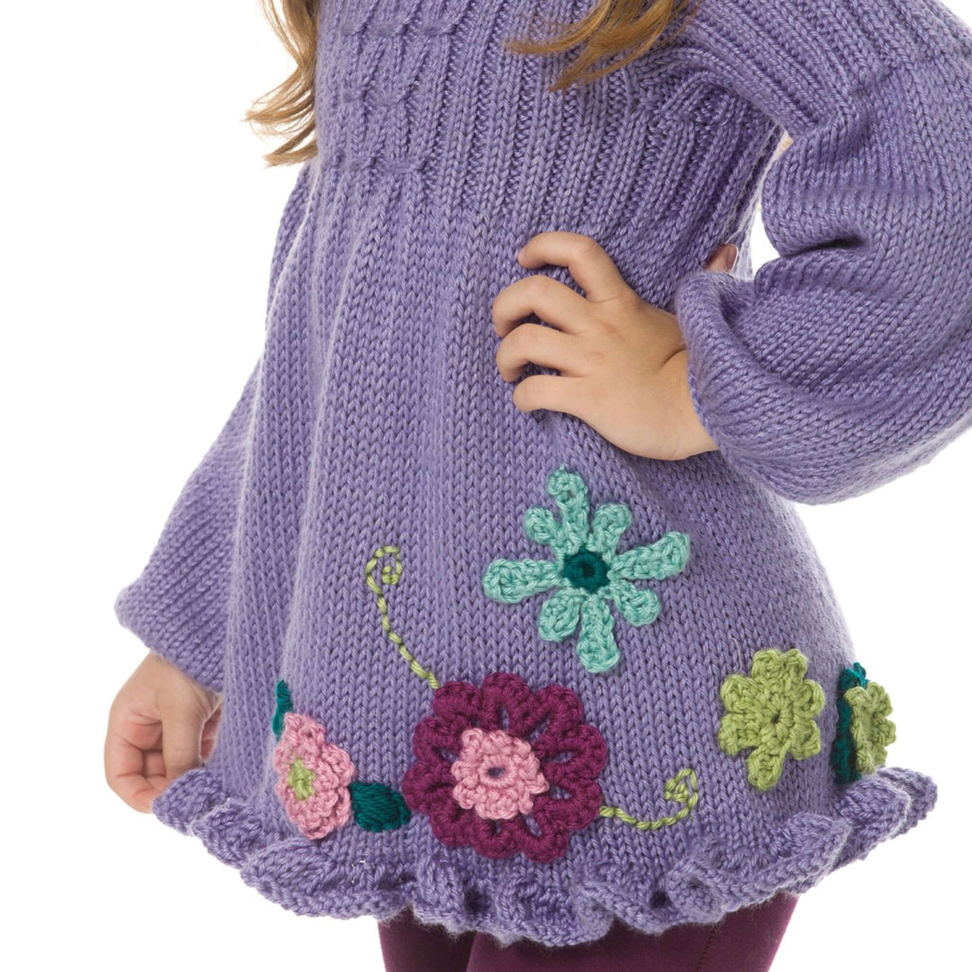 Free Caron Girl's Smocked Tunic Knit Pattern