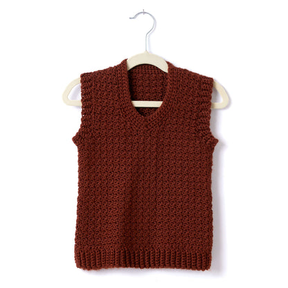 Caron Child's Crochet V-Neck Vest Size 6