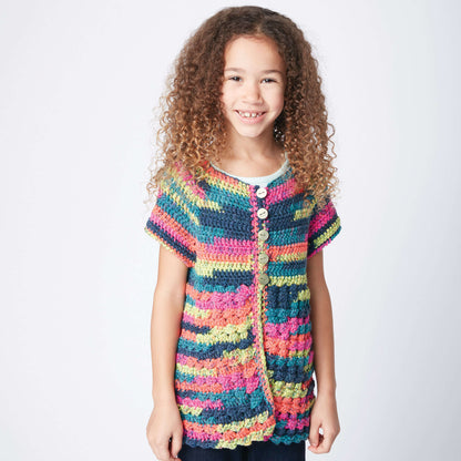 Caron Easy Way Down Crochet Cardigan 10 yrs