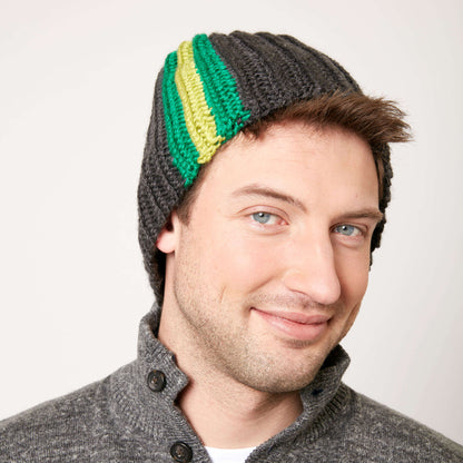 Caron Crochet Stripes On The Side Hat Single Size