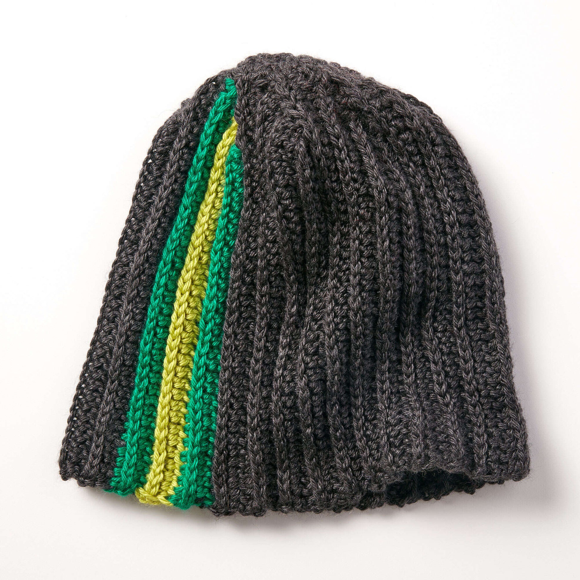 Free Caron Crochet Stripes On The Side Hat Pattern