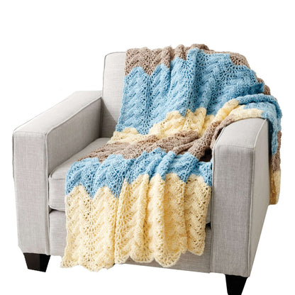 Caron Seaside Ripple Crochet Afghan Single Size