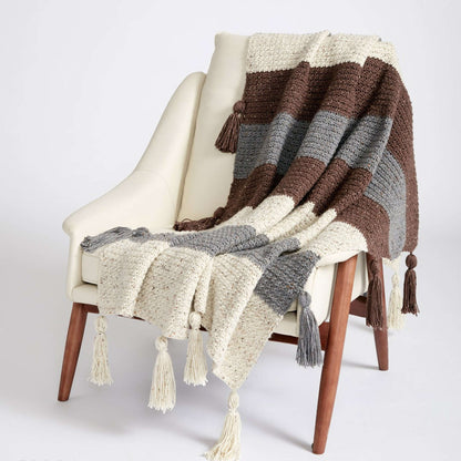 Caron Tassel Down Crochet Blanket Single Size