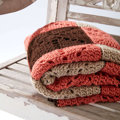 Caron Square Dance Crochet Blanket Single Size