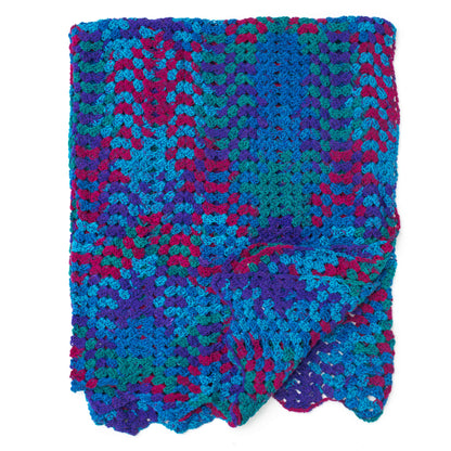 Caron Granny Stitch Chevron Crochet Blanket Single Size