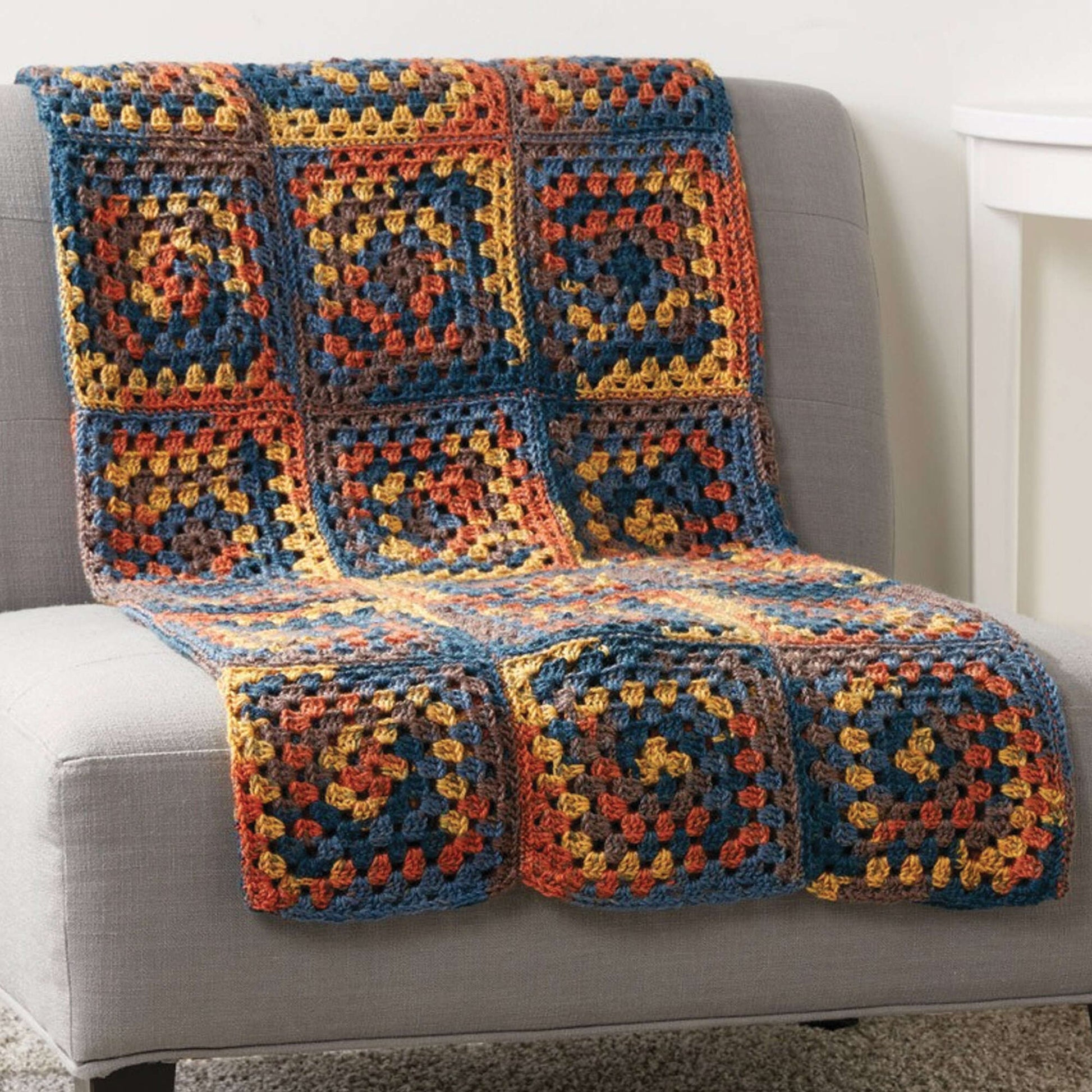 Free Caron Square Deal Crochet Blanket Pattern
