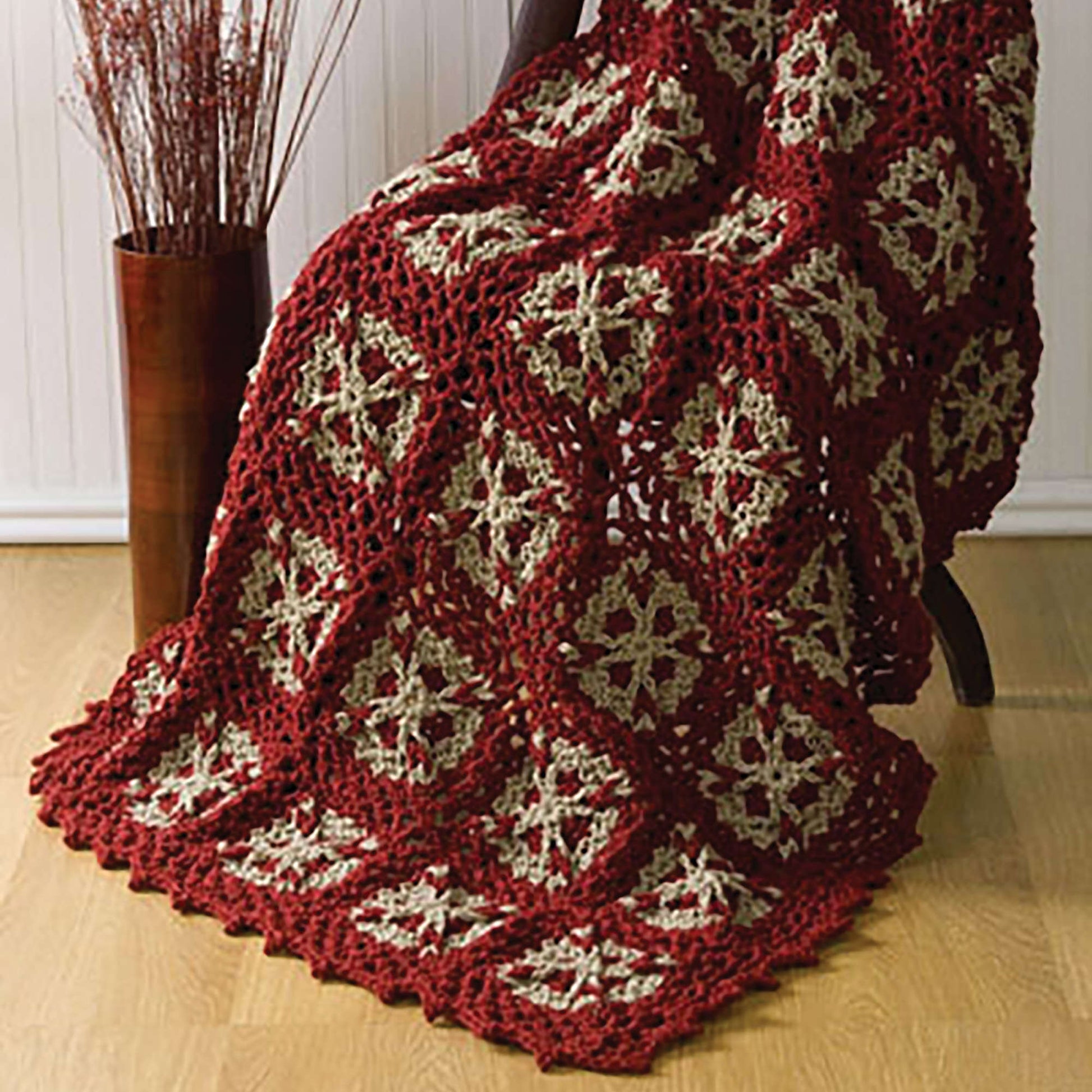 Free Caron Crochet Flower Throw Pattern