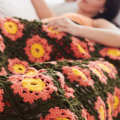 Caron Crochet Garden Flowers Throw Single Size