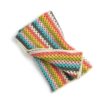 Caron Granny Stripes Afghan Crochet Single Size