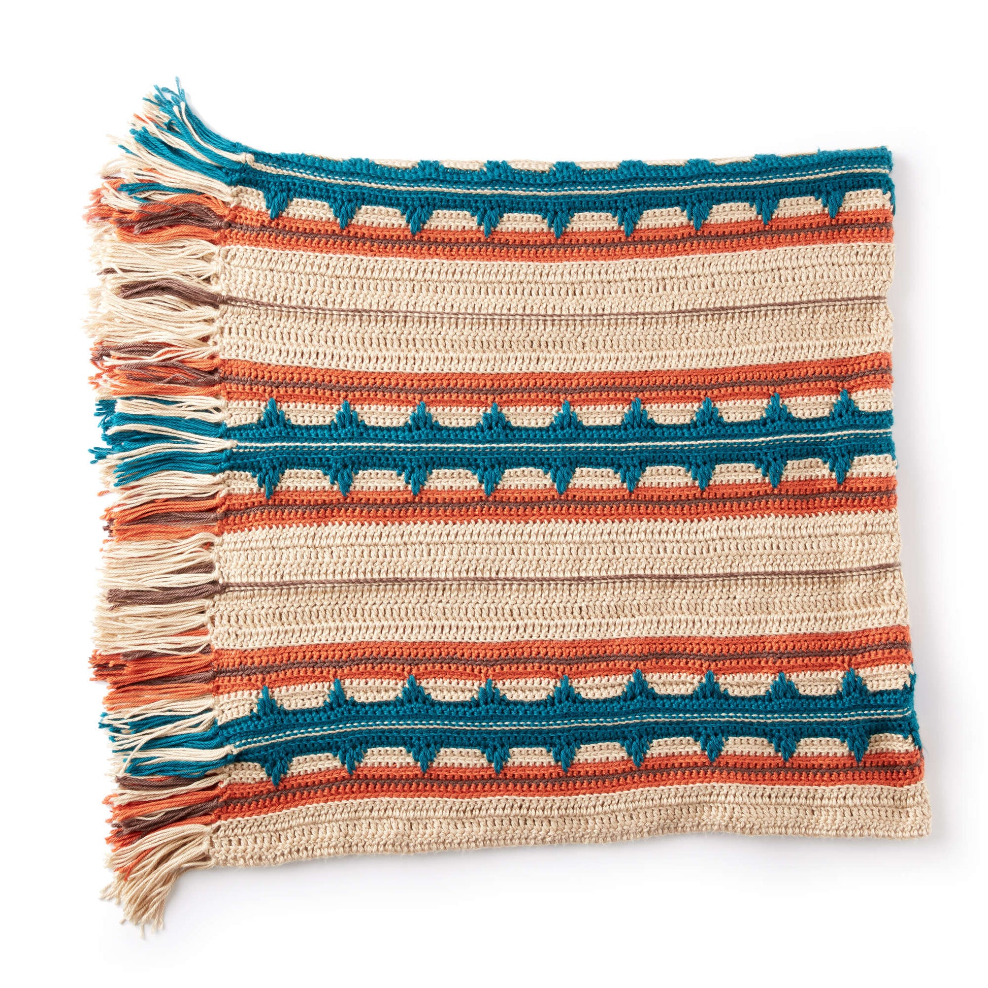 Caron Southwest Stripe Crochet Blanket Single Size