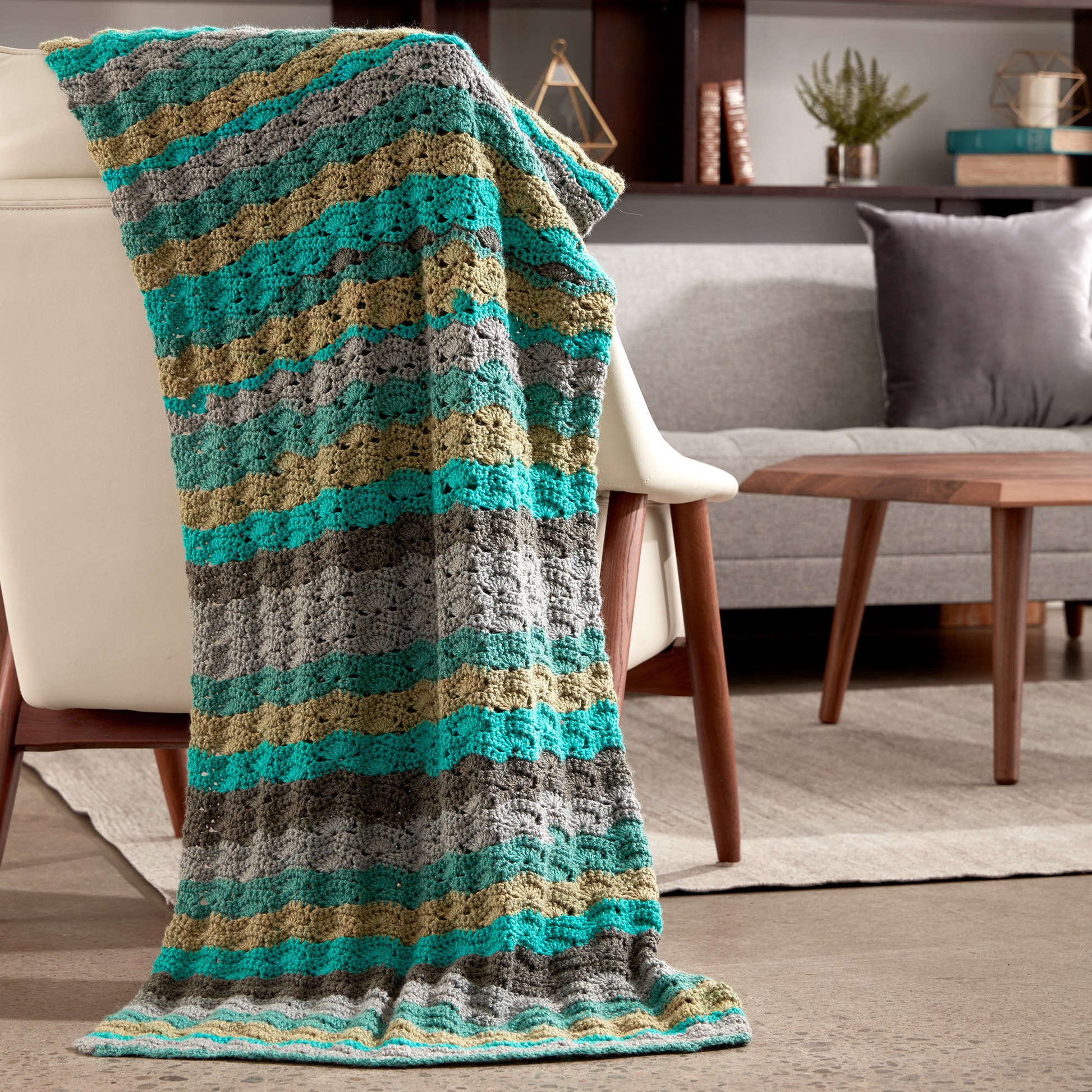 Caron Wavy Crochet Afghan