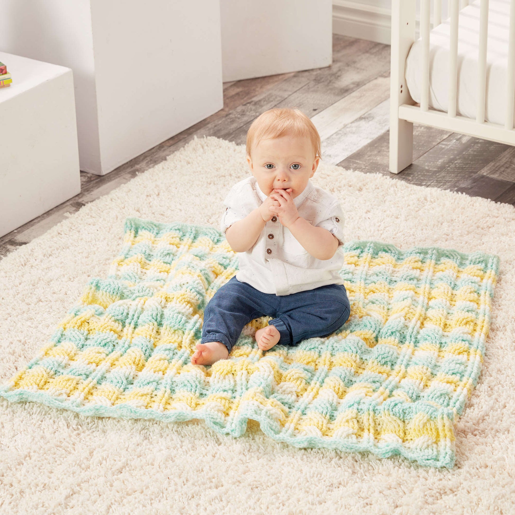 Free Caron Citrus Cables Crochet Baby Blanket Pattern