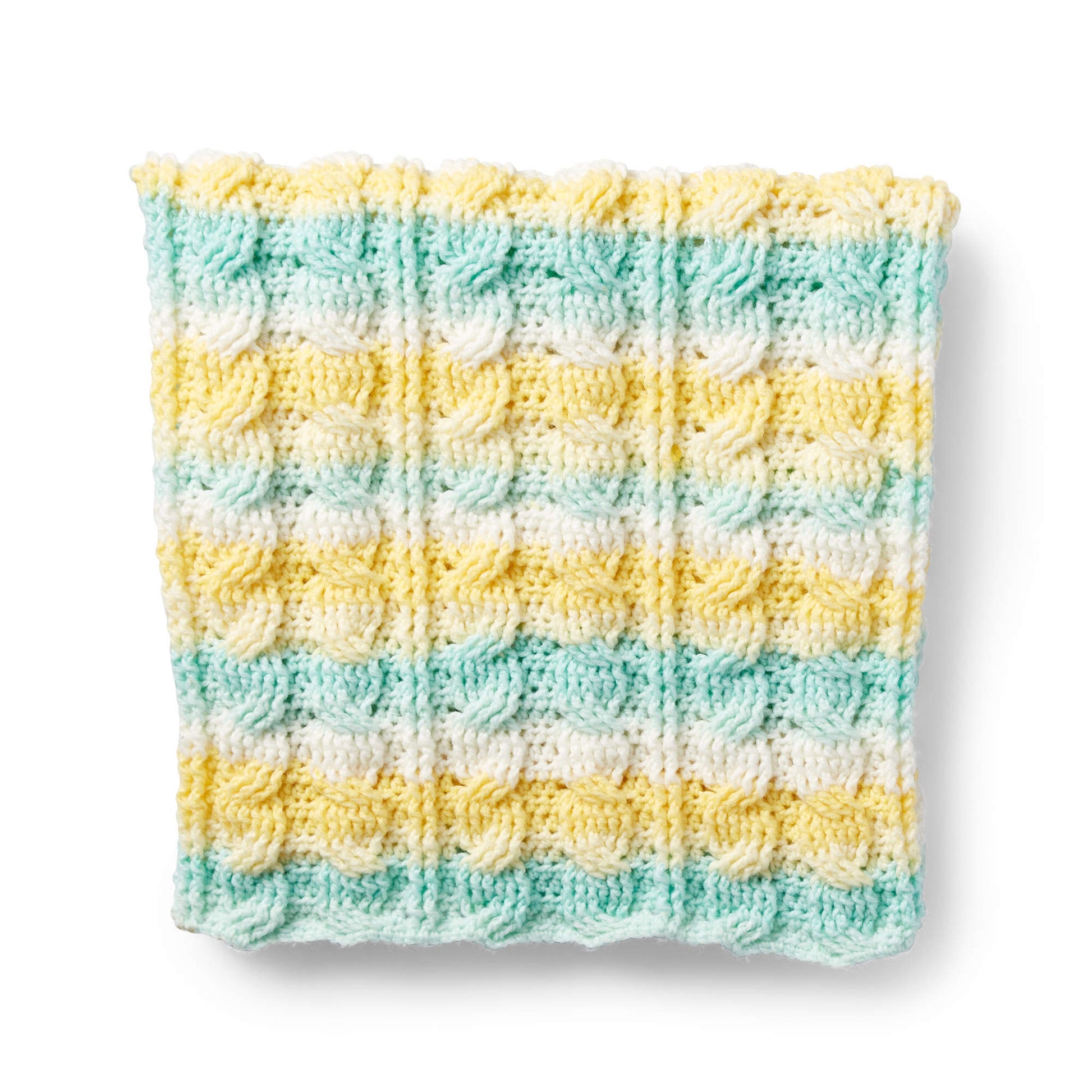 Free Caron Citrus Cables Crochet Baby Blanket Pattern