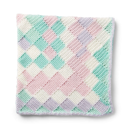 Caron Entrelac Crochet Baby Blanket Single Size