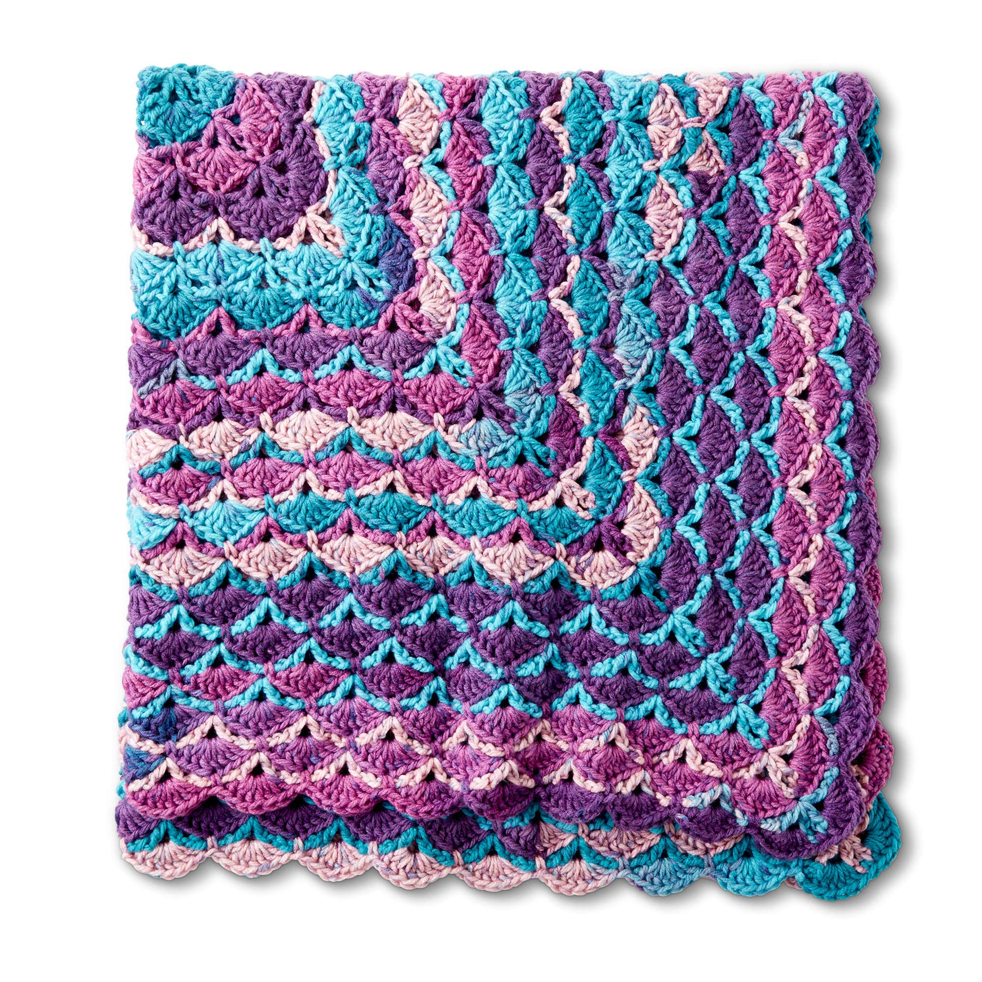 Caron® Anniversary Cakes™ Stacking Triangles Lacy Crochet Blanket, Projects