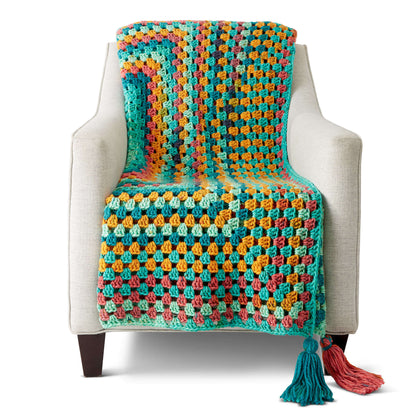 Caron Granny Rectangle Crochet Afghan Single Size