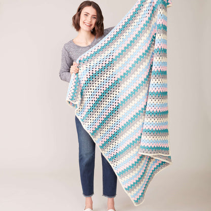 Caron Granny Stripes Crochet Blanket Single Size