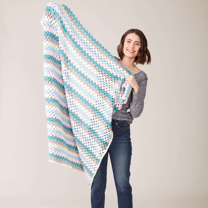 Caron Granny Stripes Crochet Blanket Single Size