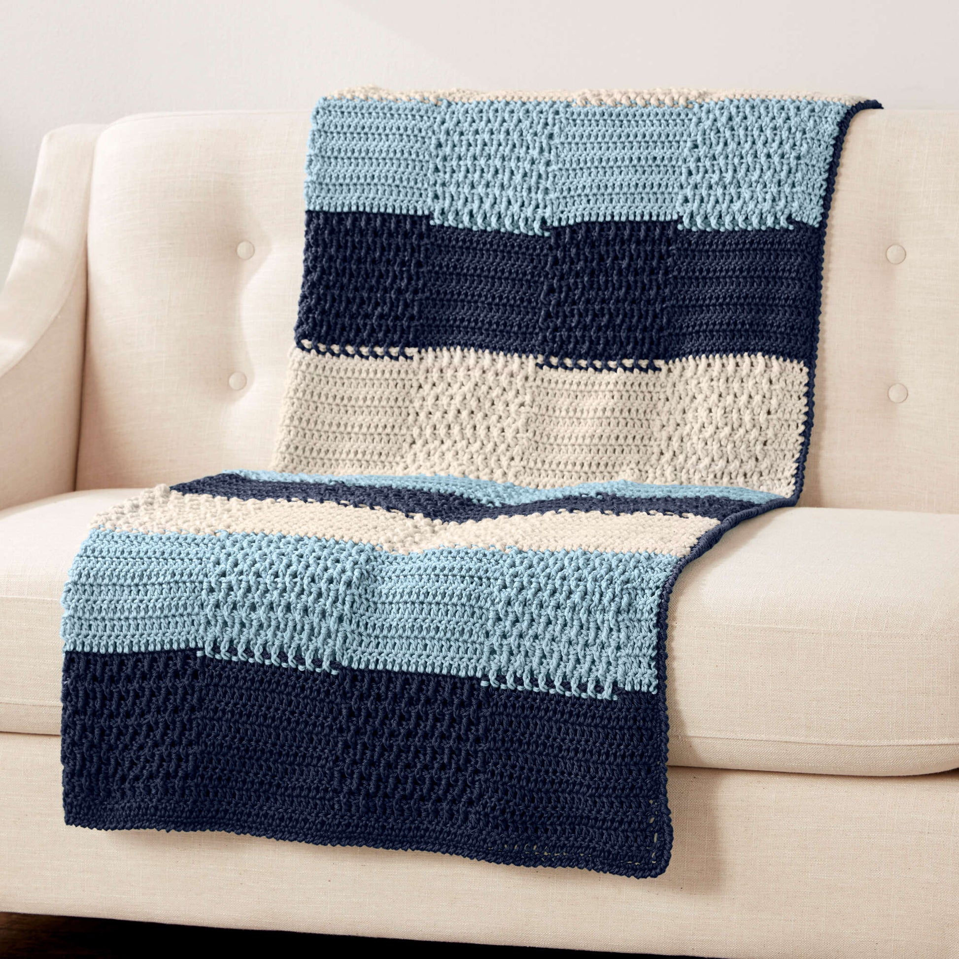 Caron Textures Stripes Crochet Blanket Single Size