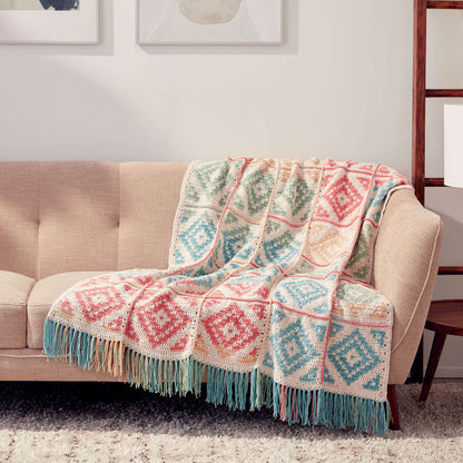 Caron Diamond Blocks Crochet Blanket Single Size