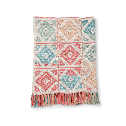 Caron Diamond Blocks Crochet Blanket Single Size