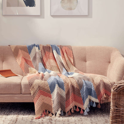 Caron Chevron Stripes Crochet Blanket Single Size