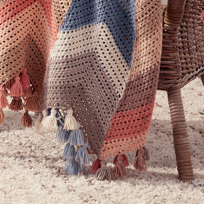 Caron Chevron Stripes Crochet Blanket Single Size