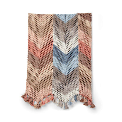 Caron Chevron Stripes Crochet Blanket Single Size