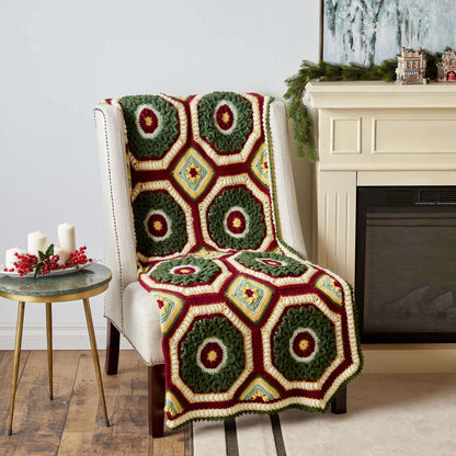 Caron Home For Christmas Crochet Afghan Single Size