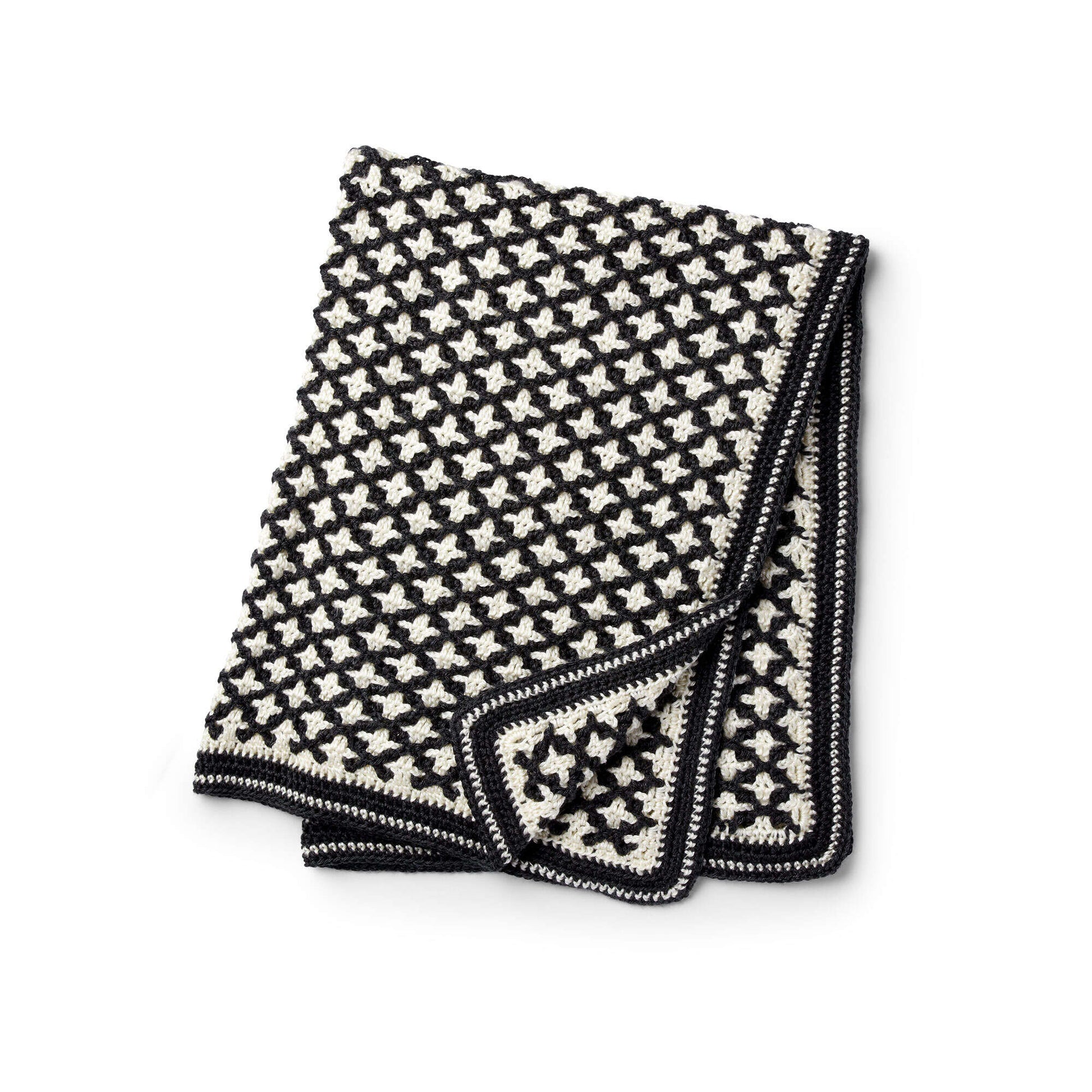 Free Caron Reversible Geometric Crochet Blanket Pattern