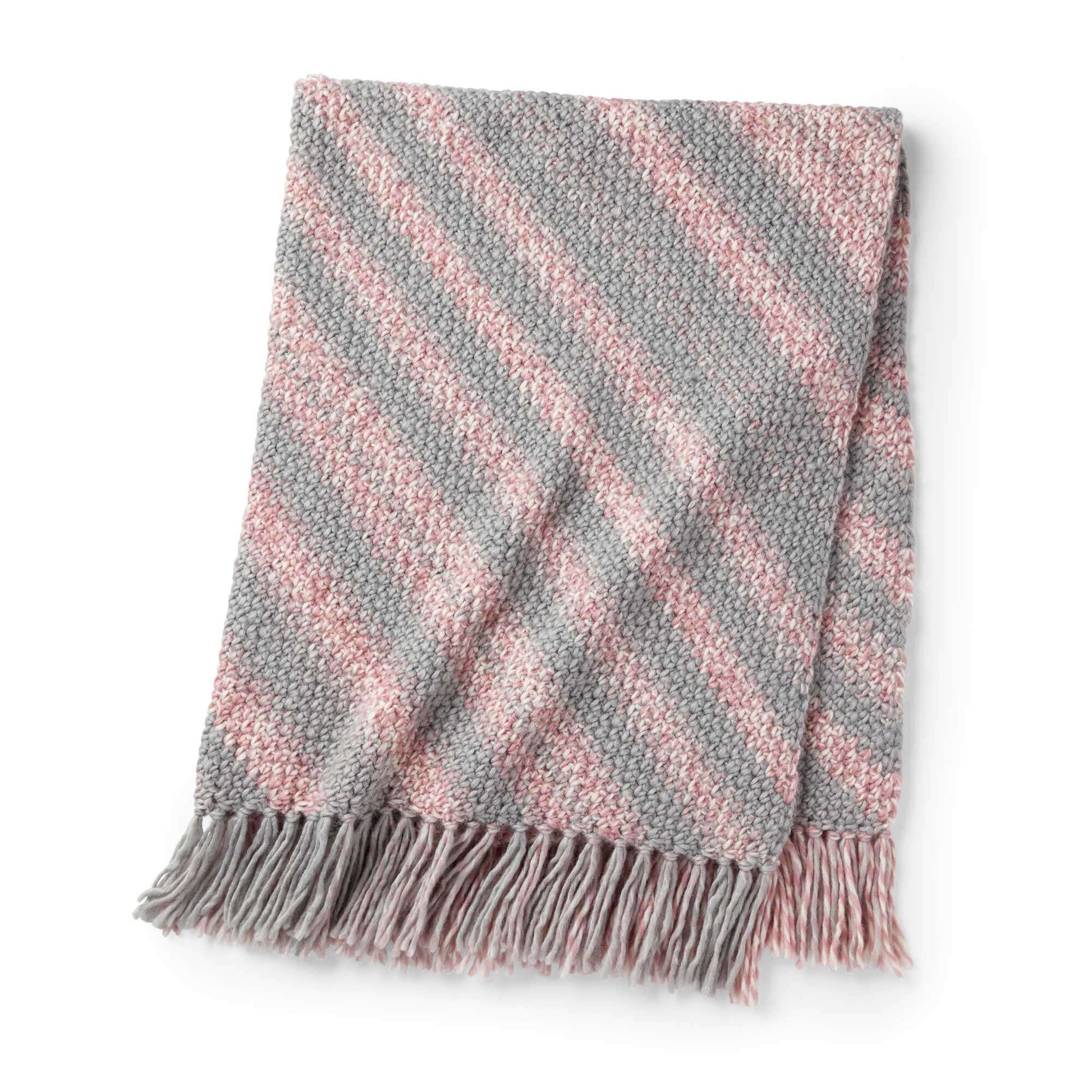 Free Caron Bias Striped Swirl Crochet Blanket Pattern