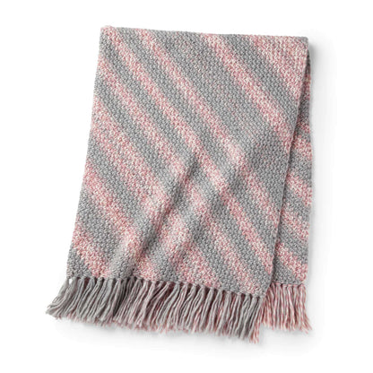 Caron Bias Striped Swirl Crochet Blanket Single Size