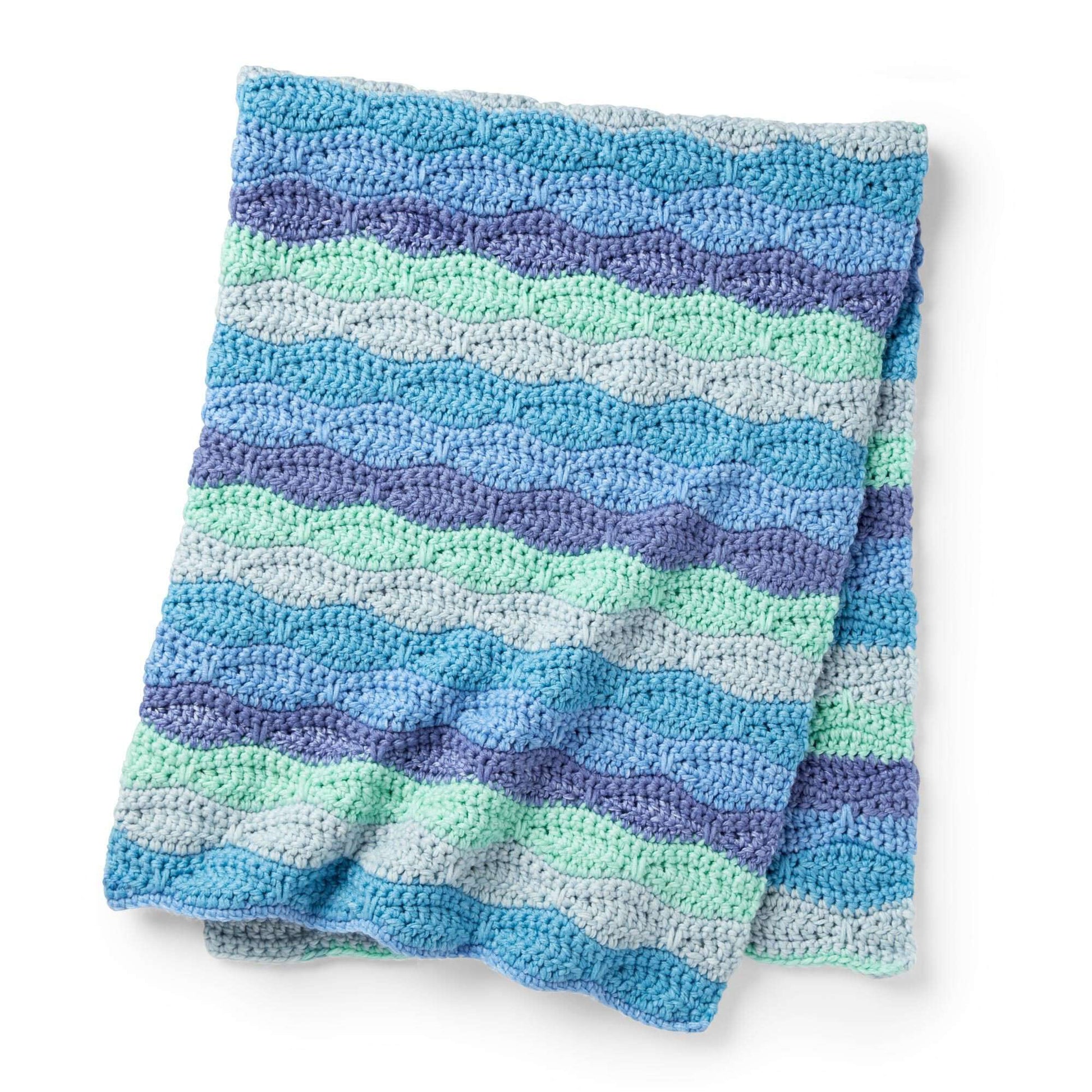 Free Caron Blue Waves Crochet Blanket Pattern