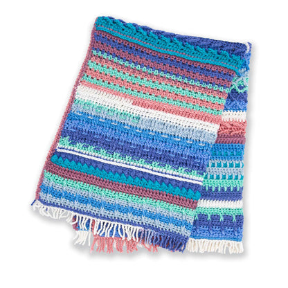 Caron Sampler Blues Crochet Afghan Single Size