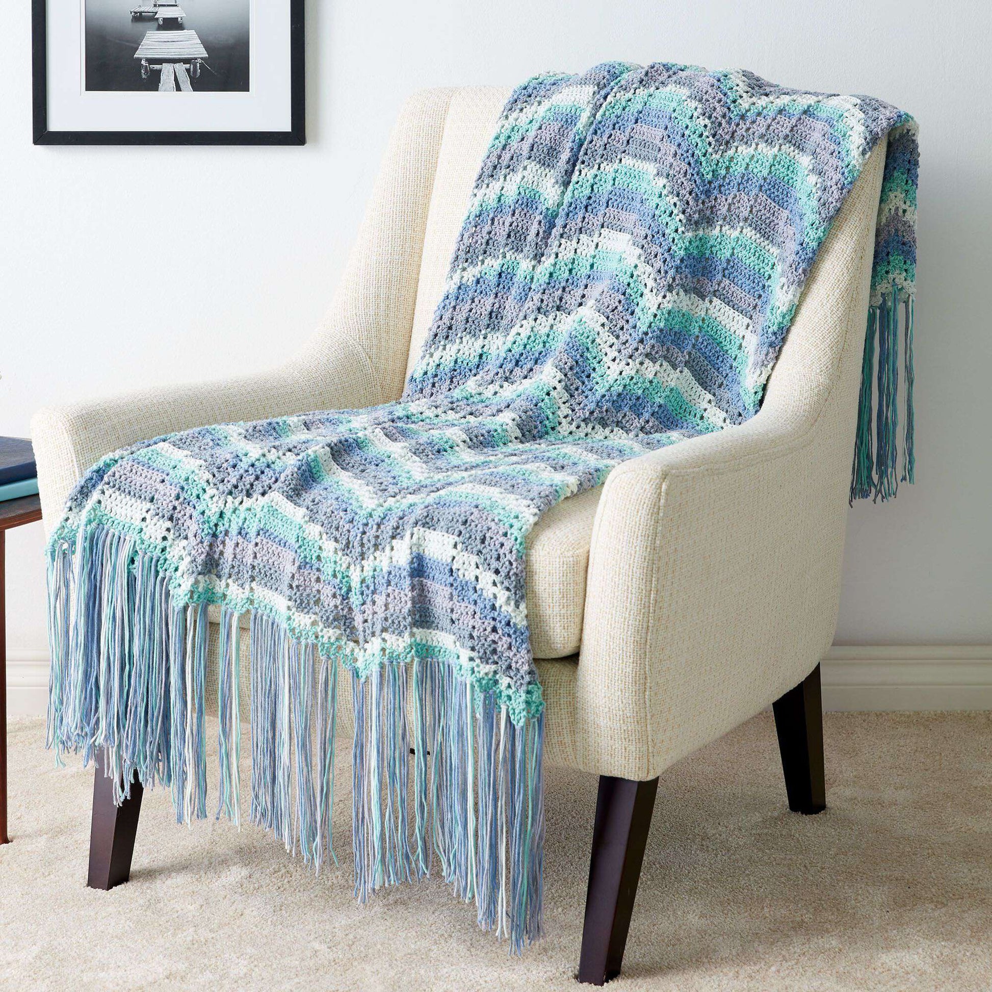 Free Caron Crochet Make Waves Blanket Pattern