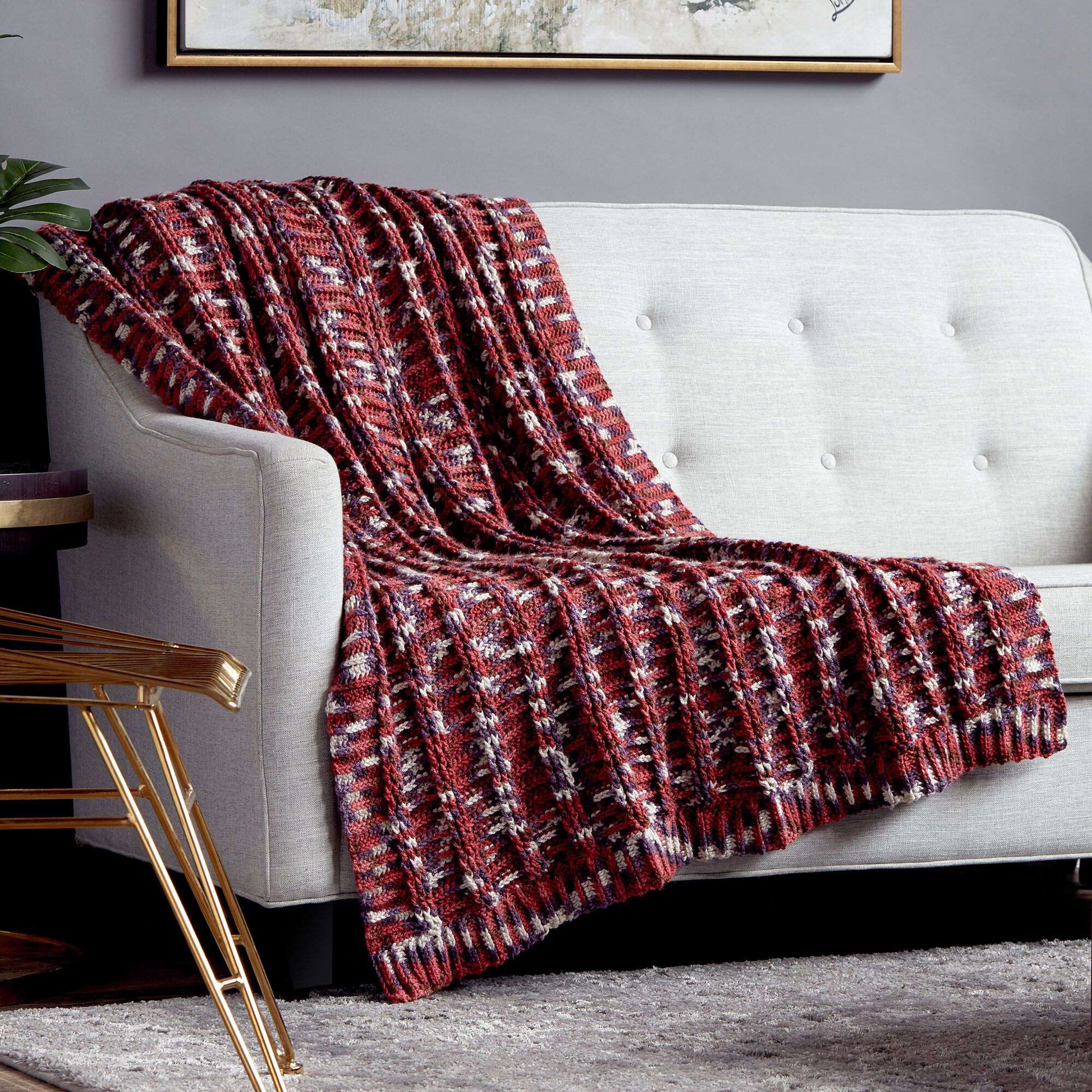 Free Caron Crochet Ridges Blanket Pattern