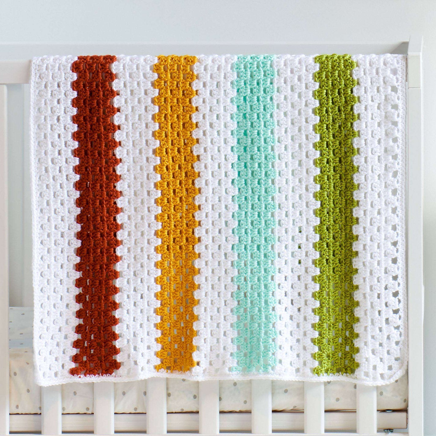 Free Easy Caron Cheery Granny Stripes Baby Blanket Crochet Pattern