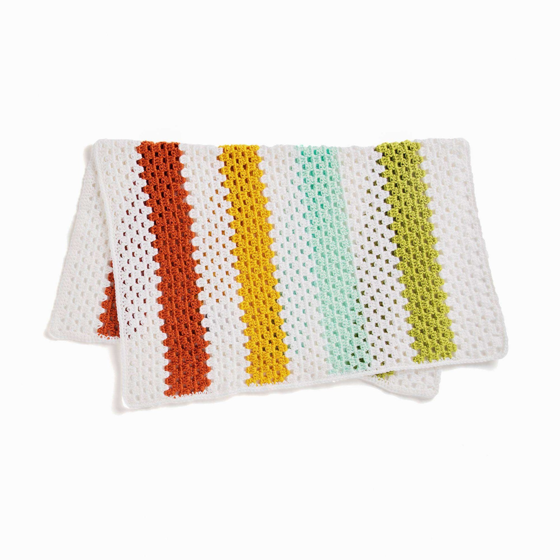 Free Caron Cheery Crochet Granny Stripes Baby Blanket Pattern