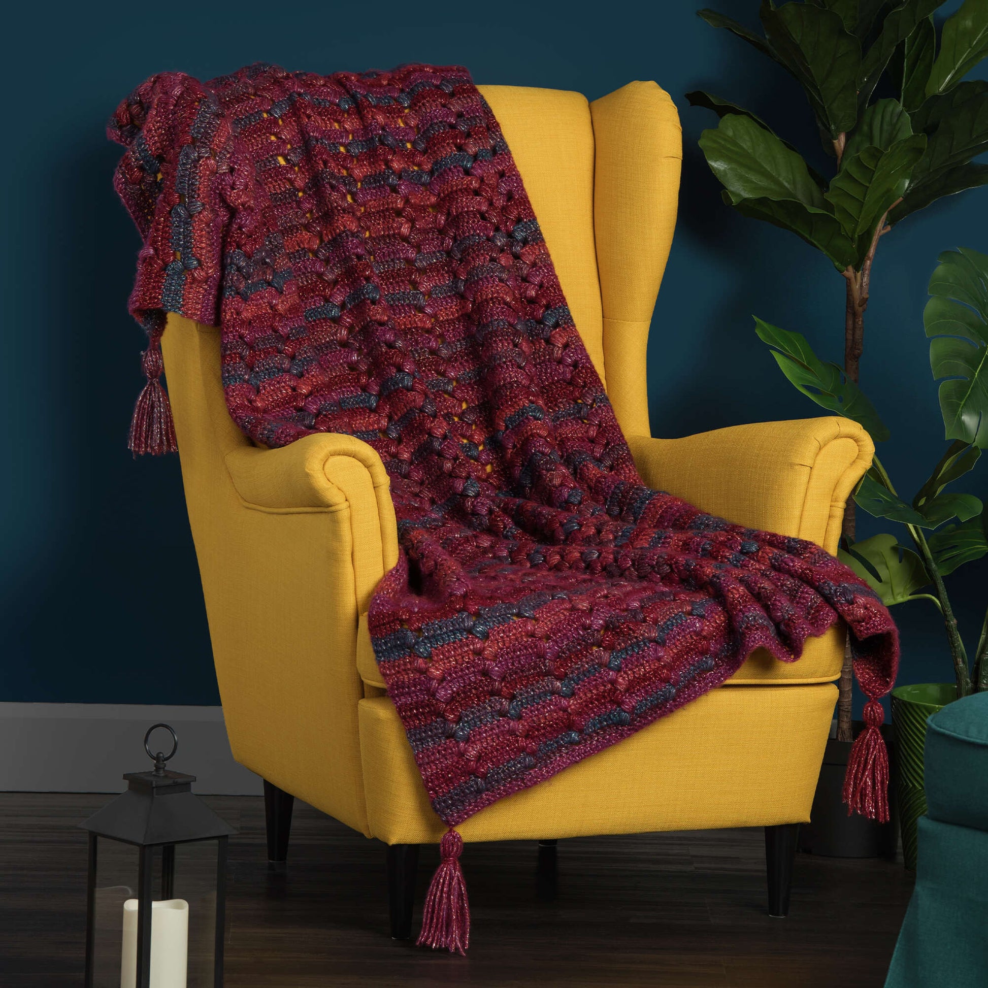 Caron Herringbone Puff Stitch Crochet Blanket Yarnspirations