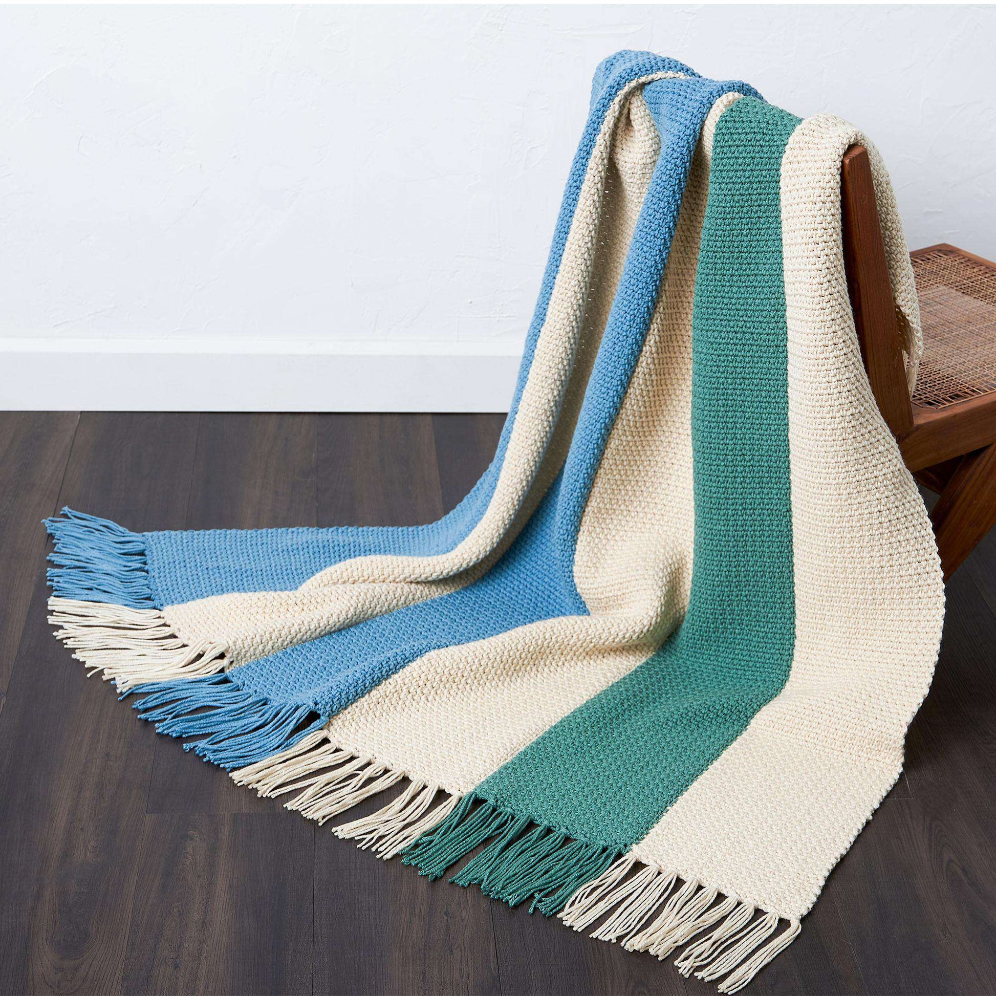 Free Caron Vertical Stripes Crochet Blanket Pattern