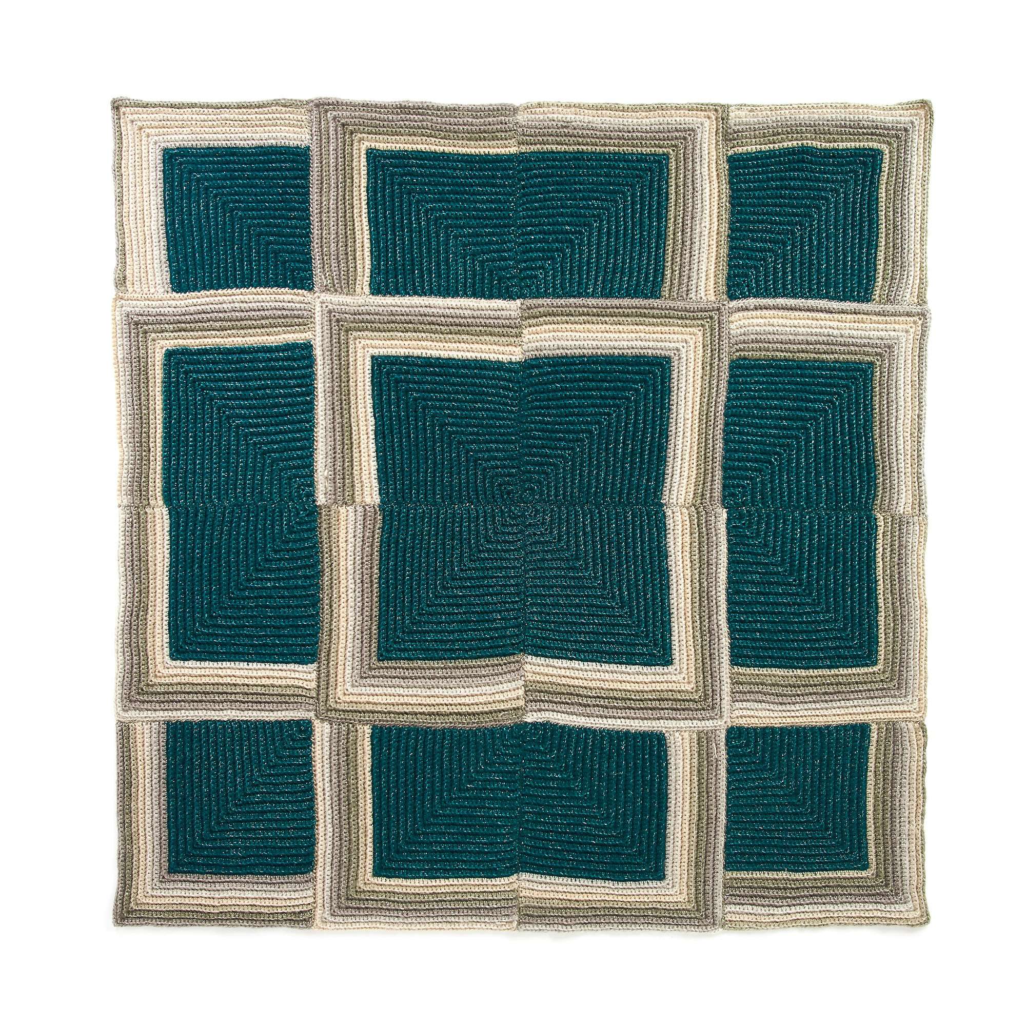 Caron Mitered Squares Crochet Afghan | Yarnspirations