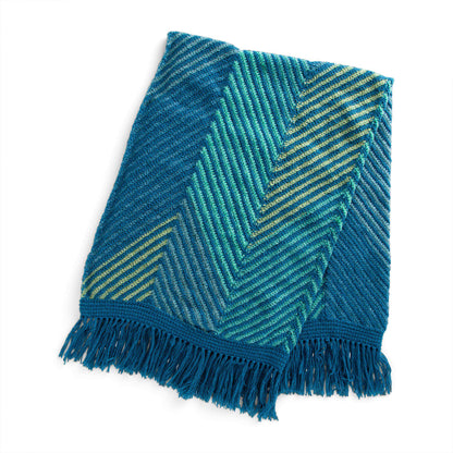 Caron Herringbone Striped Crochet Throw Single Size