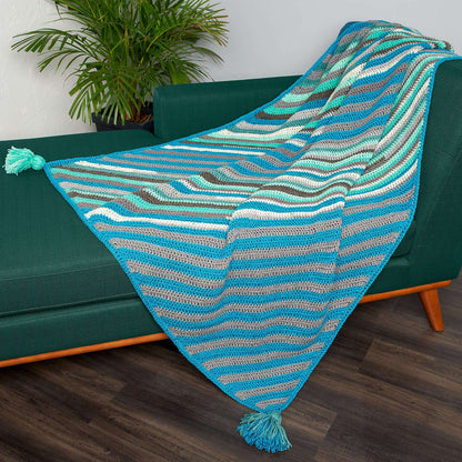 Caron Diagonal Stripes Crochet Blanket Single Size