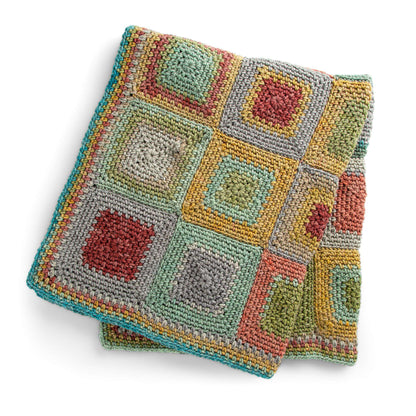 Caron Crochet Bold Blocks Blanket Single Size