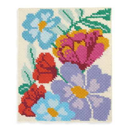 Caron Corner To Corner Pretty Florals Crochet Graphghan Single Size