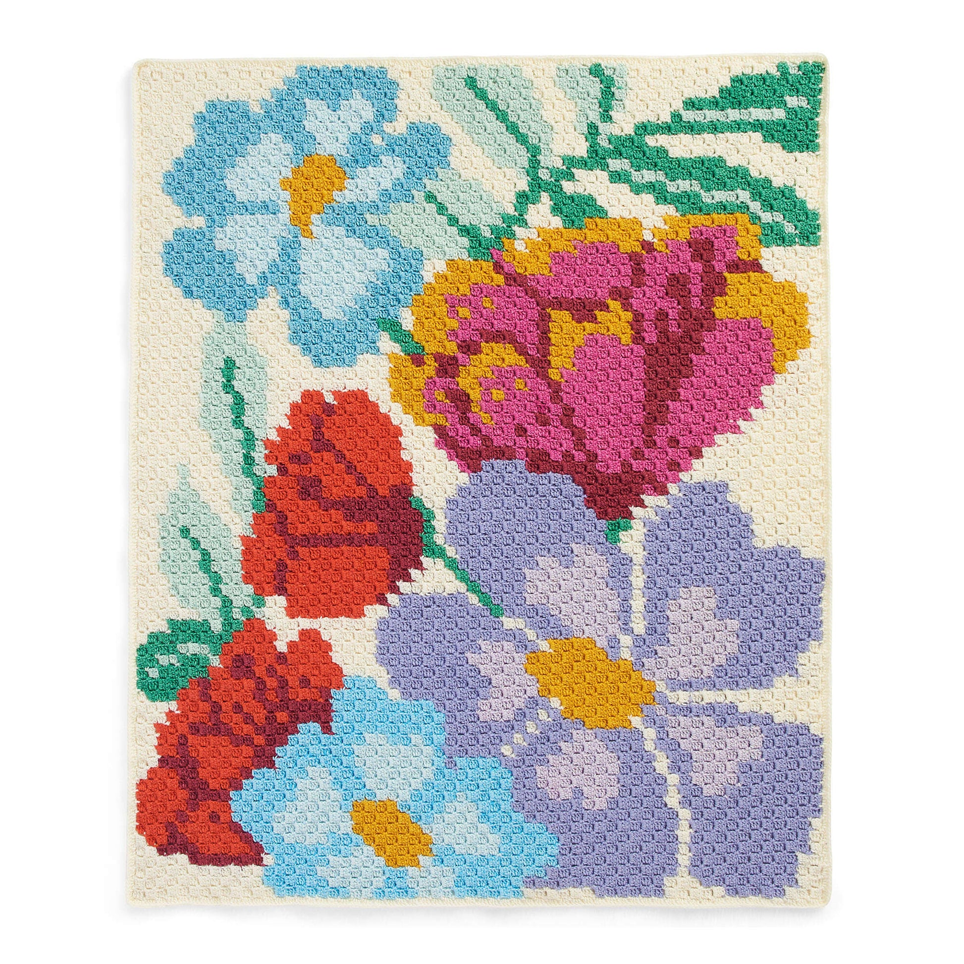 Free Caron Corner To Corner Pretty Florals Crochet Graphghan Pattern