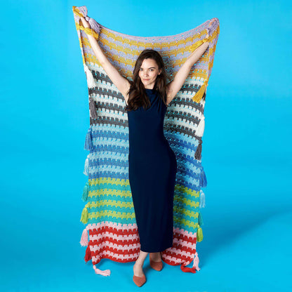 Caron Crochet Disrupted Stripes Blanket Single Size