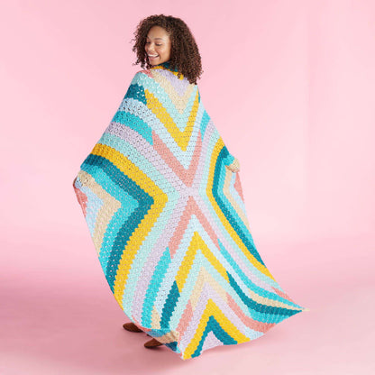 Caron X Marks The Spot Mitered Crochet Blanket Single Size