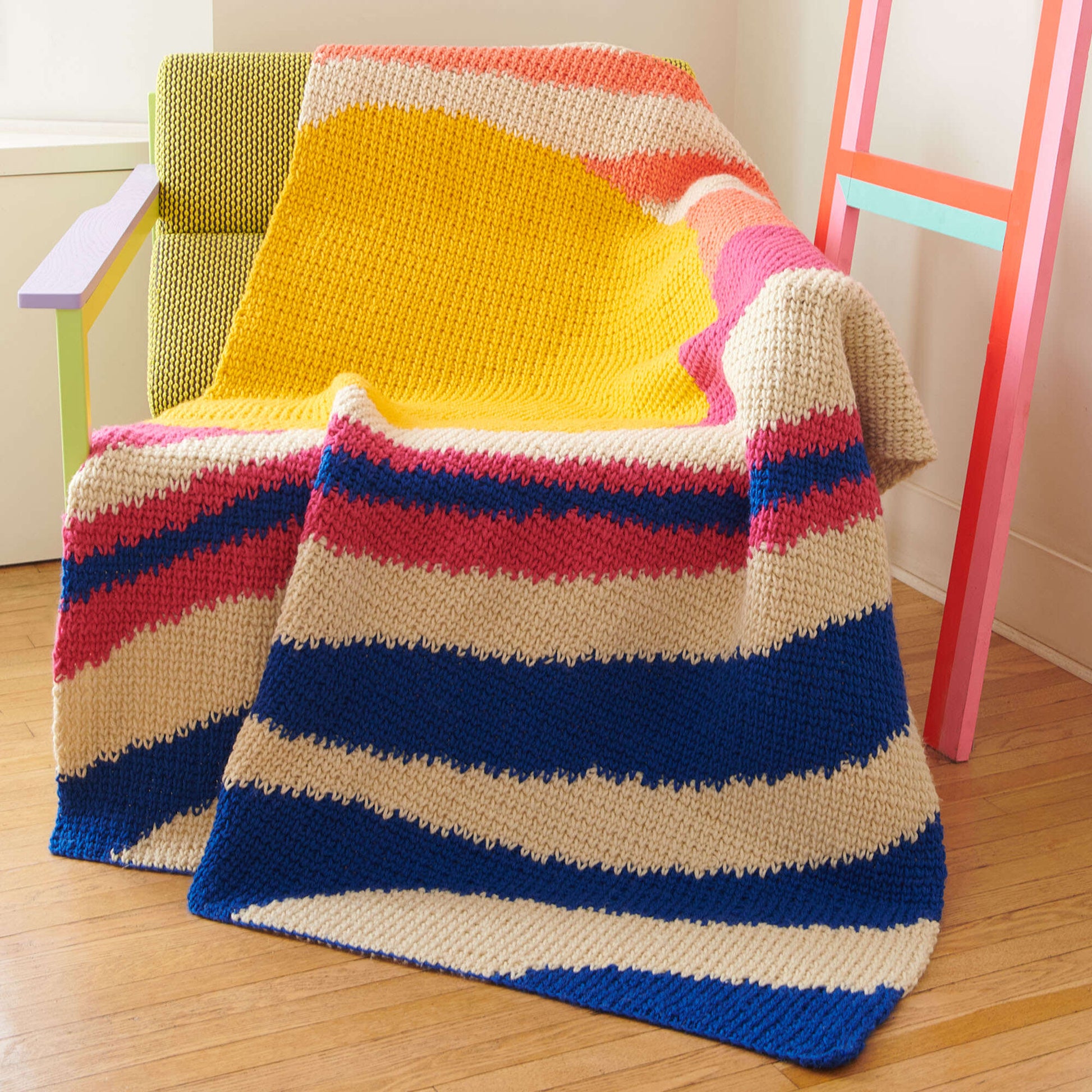 Free Caron It’S Gonna Be A Good Day Intarsia Crochet Blanket Pattern