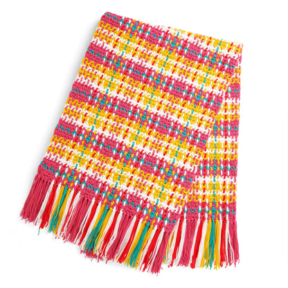 Caron Rad Plaid Crochet Blanket Single Size